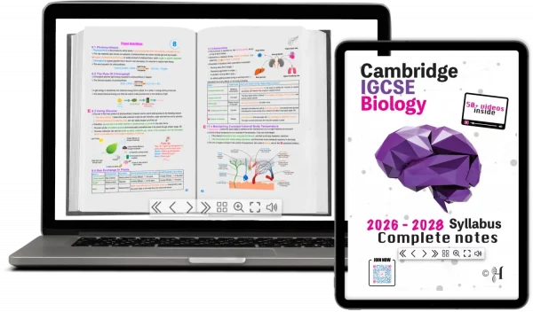IGCSE Biology Complete Notes ebook + Interactive Quizzes & Flash Cards