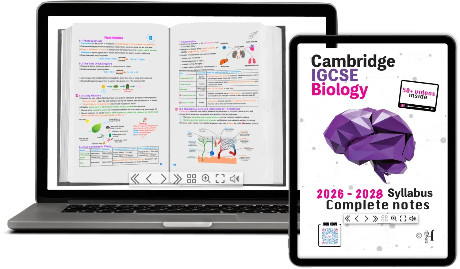 IGCSE Biology Complete Notes ebook + Interactive Quizzes & Flash Cards