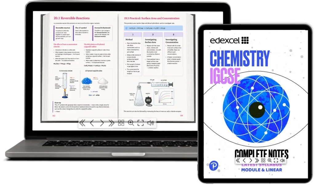 Edexcel IGCSE Chemistry Complete Notes Ebook + Interactive Quizzes, Flash Cards & Summaries (2026–2028)