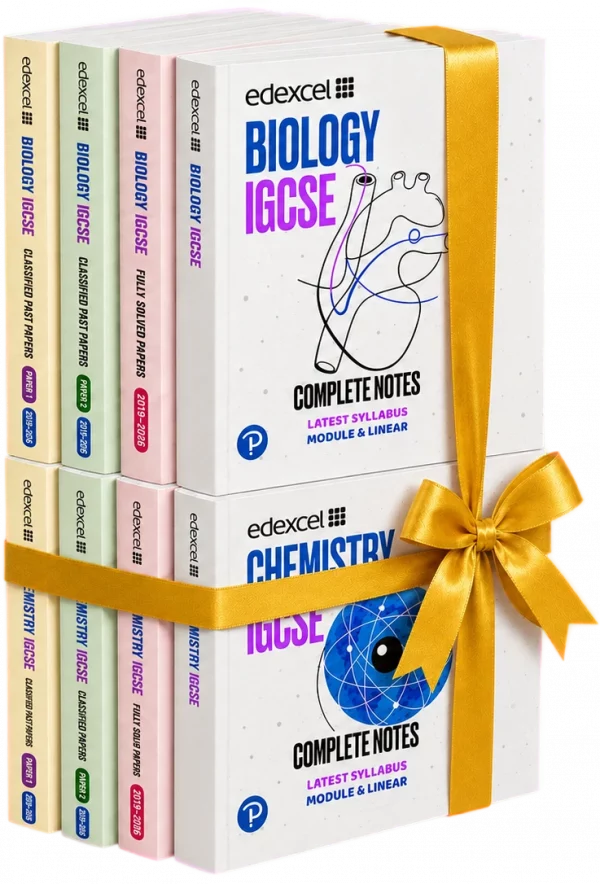 Edexcel International GCSE Biology and Chemistry complete notes and solved past papers eight-book bundle