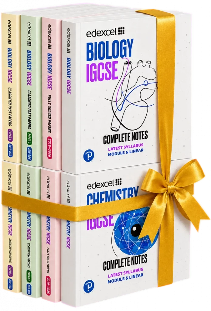 Edexcel International GCSE Biology and Chemistry complete notes and solved past papers eight-book bundle