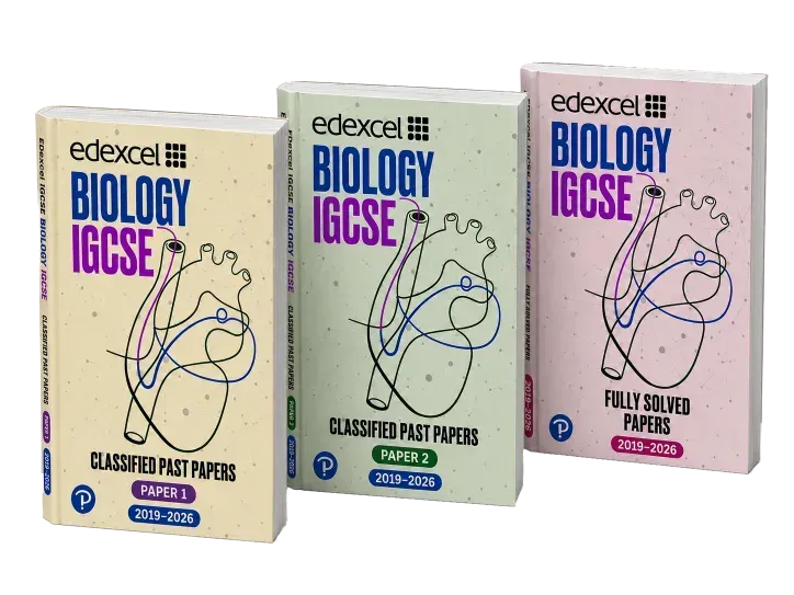 Edexcel IGCSE Biology classified and fully solved past papers 2019 to 2026, Paper 1 and Paper 2