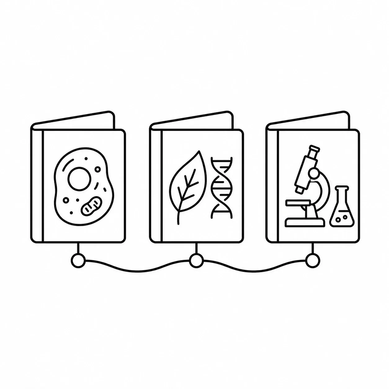 Line illustration representing Units 4, 5 and 6 of the IAL A2 Biology course