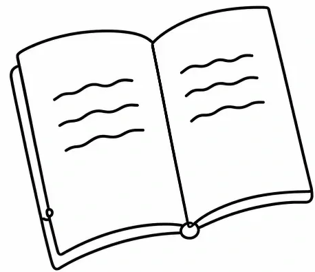 Line illustration of open revision notes for IGCSE Biology