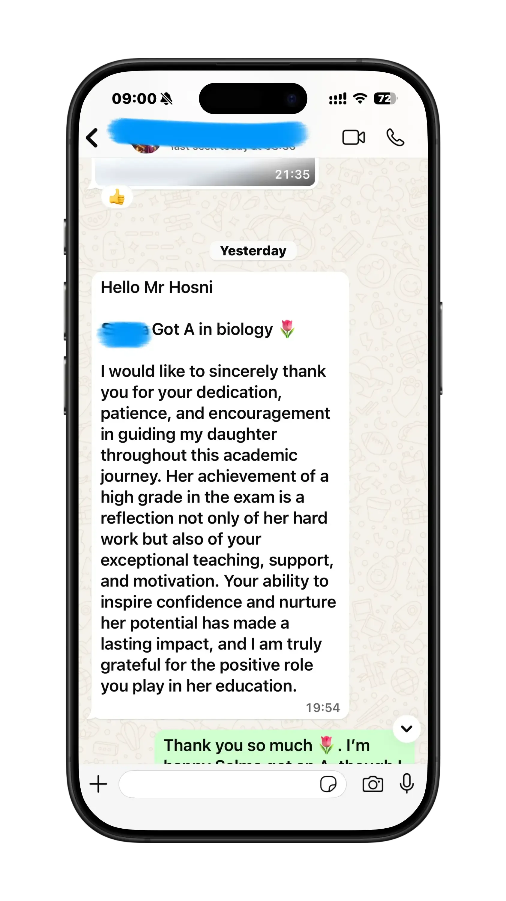 Verified IGCSE live class message 3 to Mr. Hosni